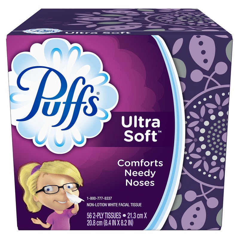 Puffs Ultra Soft & Strong Facial Tissues, 56 Count (Pack of 24) - Image 2